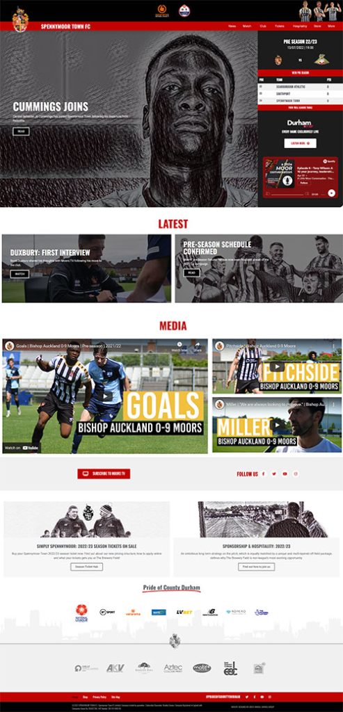 Homepage Spennymoor Town FC 2022